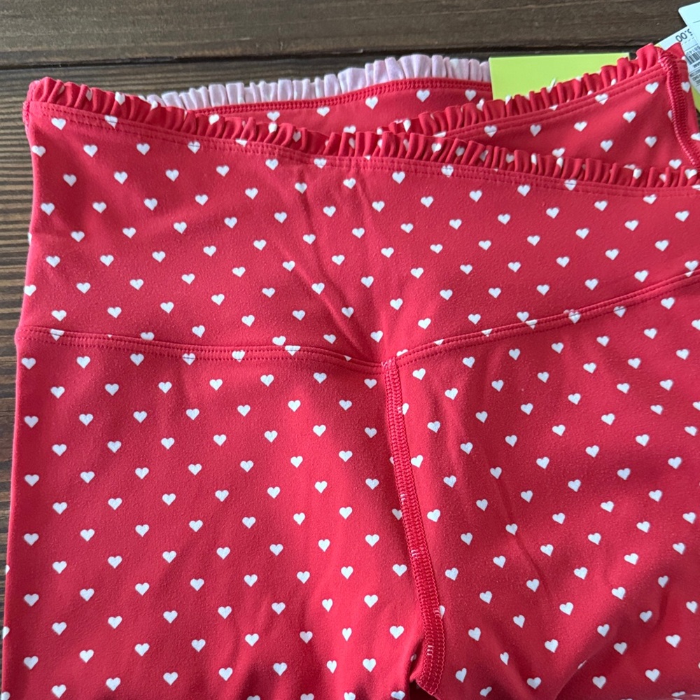 All in Motion Red and White Heart Sportswear 2 piece small - Picture 3 of 5